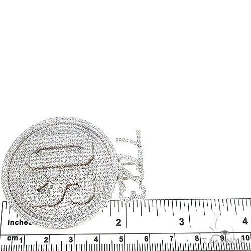 Custom Made Round Diamond 'OS' Pendant 67074 - Image 6