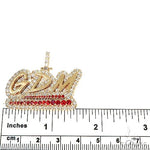 Custom Made 'SDM' Red Sapphire Diamond Pendant 67184 - Image 5