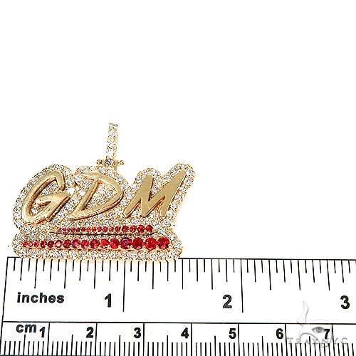 Custom Made 'SDM' Red Sapphire Diamond Pendant 67184 - Image 5