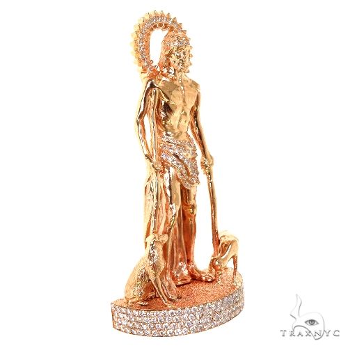 14K Gold Medium St. Lazarus Diamond Pendant, photo 2 of 7