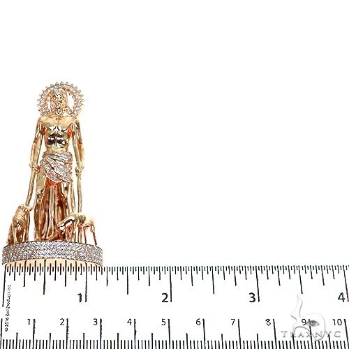 14K Gold Medium St. Lazarus Diamond Pendant, photo 6 of 7