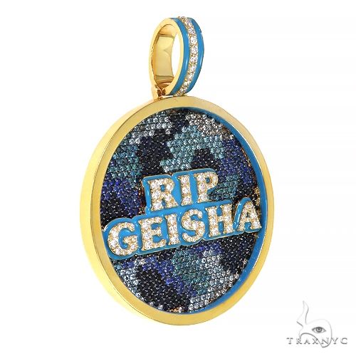 Custom Made Sapphire Diamond Pendant 67455 - Image 2