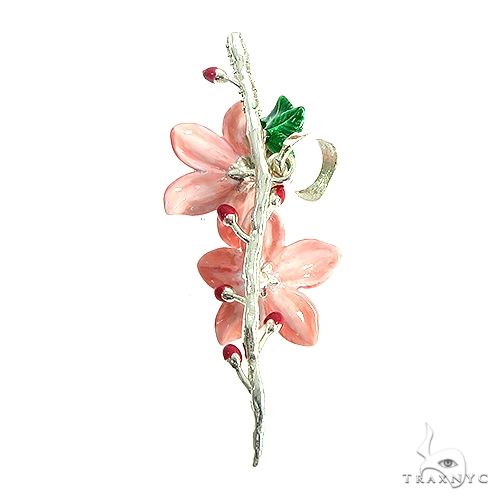 Custom Made Silver Cherry Blossom Pendant 66540 - Image 3