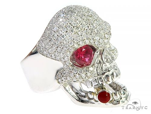 Custom Made Skull Ring With Cigar 65668 - Image 2