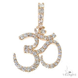 14K Gold Custom Made Small OM Diamond Pendant 67464
