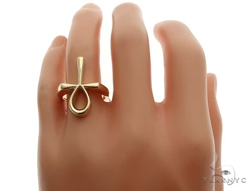 14K Gold Custom Made Solid Ankh Ring, photo 8 of 8
