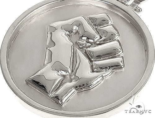 Custom Made Solid Gold People Power BLM Pendant 66579 - Image 4