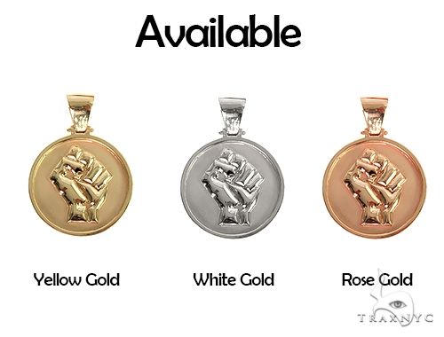 Custom Made 14K Solid Gold People Power BLM Pendant, photo 7 of 7