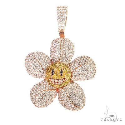 Custom Made Spinning Blooming Flower Co. Logo Diamond Pendant 67807 - Image 1