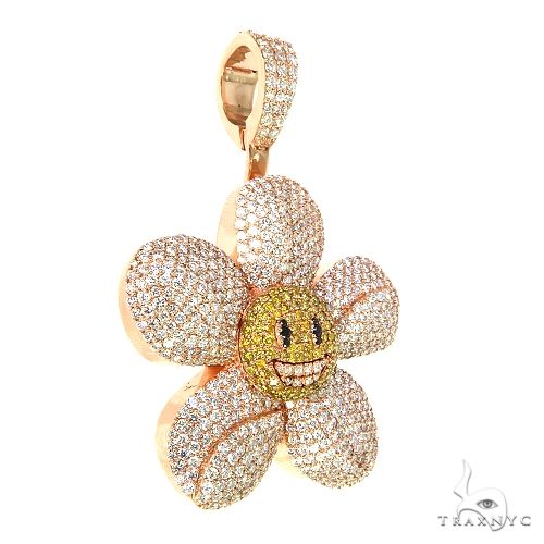 Custom Made Spinning Blooming Flower Co. Logo Diamond Pendant 67807 - Image 2