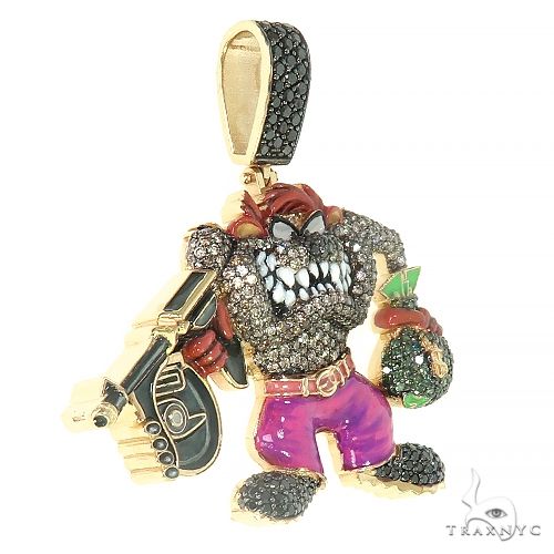 Custom Made Tasmanian Devil Diamond Pendant 66387 - Image 2