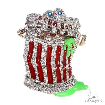 Custom Made Trash Bin Diamond Logo Pendant 66764 - Image 1