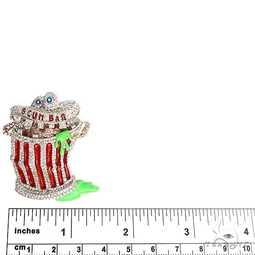 Custom Made Trash Bin Diamond Logo Pendant 66764 - Image 3