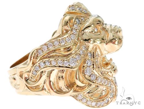 14K Gold Custom Made TraxNYC Lion Head Ring, photo 4 of 7