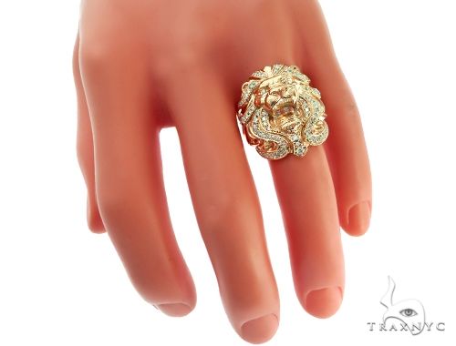 14K Gold Custom Made TraxNYC Lion Head Ring, photo 7 of 7