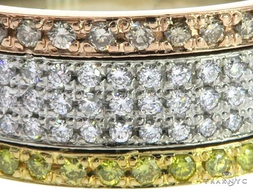 14K Gold Custom Made Tri Color Diamond Eternity Band, photo 3 of 9