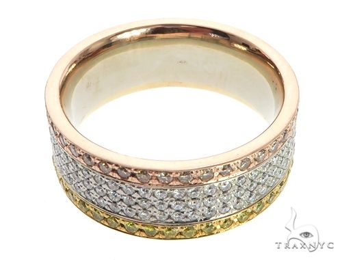 14K Gold Custom Made Tri Color Diamond Eternity Band, photo 5 of 9