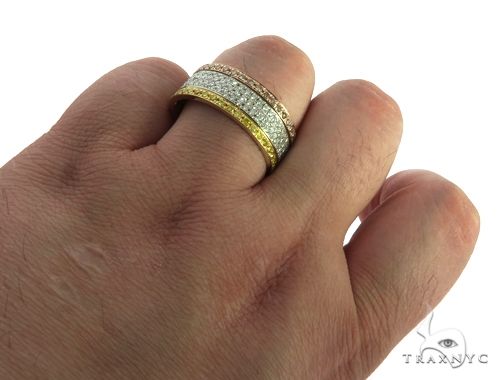 14K Gold Custom Made Tri Color Diamond Eternity Band, photo 9 of 9