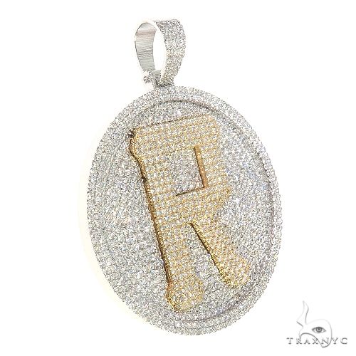 14K Two-Tone Gold Custom Made Diamond Letter Pendant, view 2
