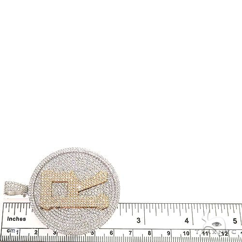14K Two-Tone Gold Custom Made Diamond Letter Pendant, view 6