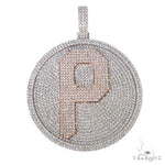 Custom Made Two Tone Diamond Letter Pendant 67474 - Image 1