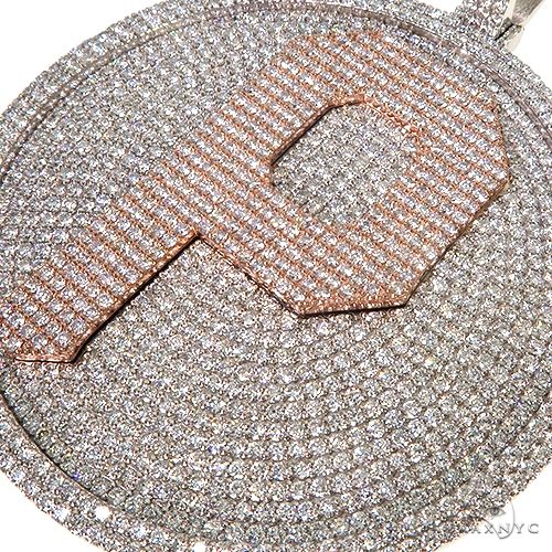 Custom Made Two Tone Diamond Letter Pendant 67474 - Image 3