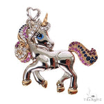 Custom Made Unicorn Sapphire Diamond Pendant 67529 - Image 1