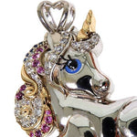 Custom Made Unicorn Sapphire Diamond Pendant 67529 - Image 3