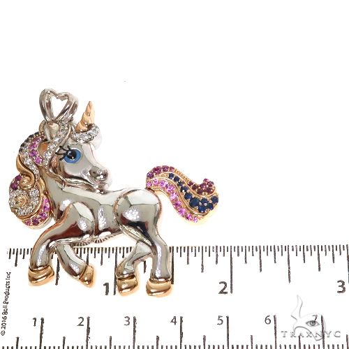 Custom Made Unicorn Sapphire Diamond Pendant 67529 | TraxNYC