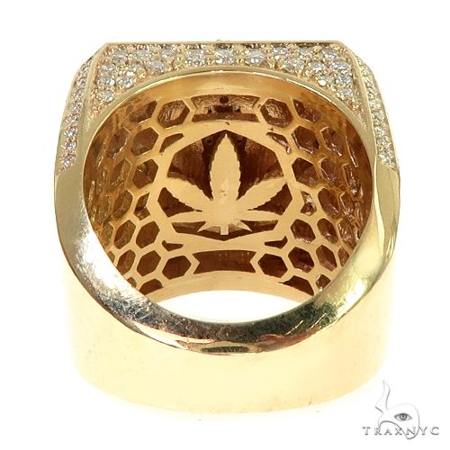 Custom Made Weed Leaf Diamond Ring 66398 - Image 5