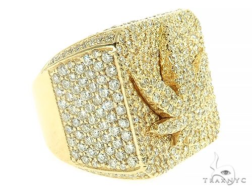 14K Gold Custom Made Weed Leaf Pinky Ring, photo 3 of 7
