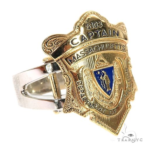 10K Gold Custom Made police Badge Ring, photo 2 of 6