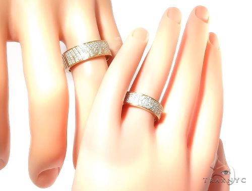 Custom Micro-Pave Diamond Fingerprints Rings Set 64097 - Image 14
