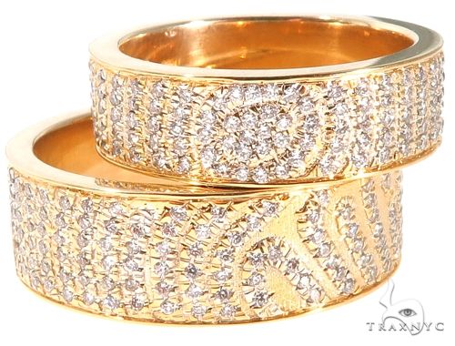 Custom Micro-Pave Diamond Fingerprints Rings Set 64097 - Image 2