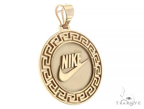 Custom Nike Pendant Yellow Gold 65259 | TraxNYC