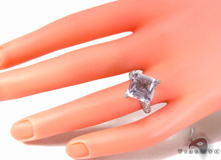 Custom Pink Amethyst Diamond Ring 32947 - Image 10