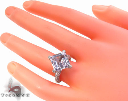 Custom Pink Amethyst Diamond Ring 32947 - Image 11