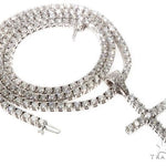 Custom Prong Diamond Cross Tennis Chain Set 64741 - Image 1