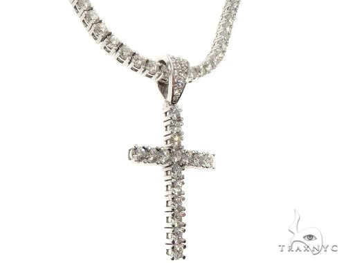 Custom Prong Diamond Cross Tennis Chain Set 64741 - Image 3