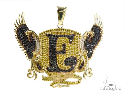 Custom Prong Diamond 'E' Pendant 37785 - Image 2