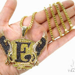 Custom Prong Diamond 'E' Pendant 37785 - Image 6