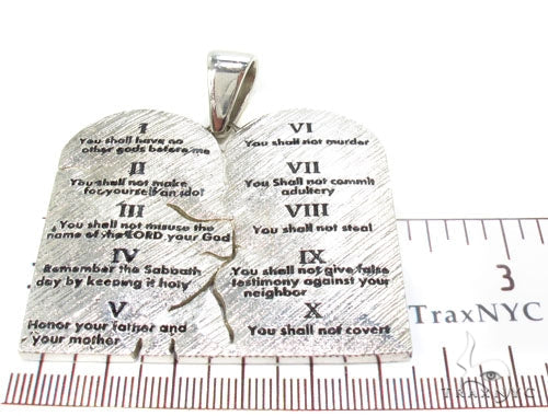 Custom Silver Decalogue Pendant, photo 6 of 7