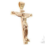 14K Solid Yellow Gold Cross Jesus 63945 - Image 2
