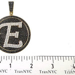 Custom Special White Gold Black & White Diamond E Initial Pendant 65250 - Image 7
