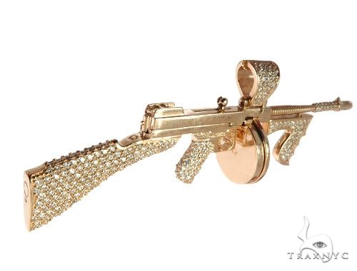 Custom Tommy Gun Diamond Pendant 64219 - Image 2