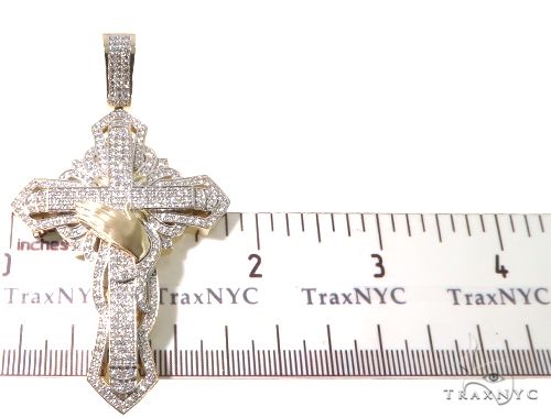 Custom TraxNYC Diamond Cross Crucifix with Praying Hands 64014 - Image 8