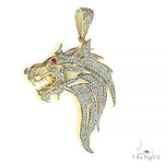Custom made Diamond Firewolf Pendant 66455 - Image 2