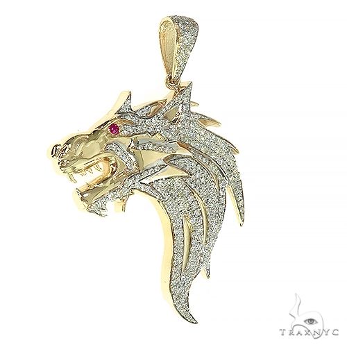 Custom made Diamond Firewolf Pendant 66455 - Image 2