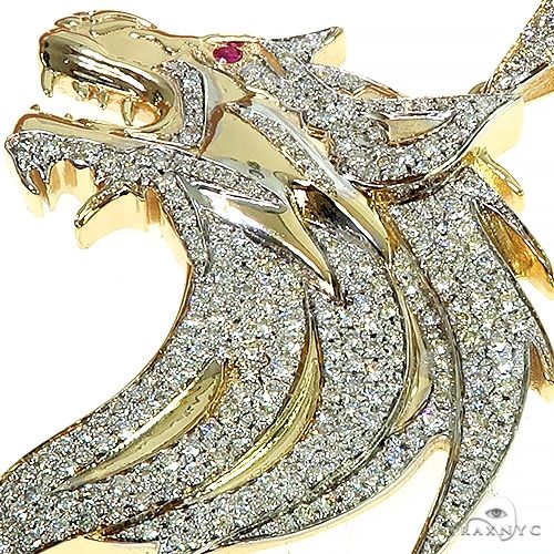 Custom made Diamond Firewolf Pendant 66455 - Image 4