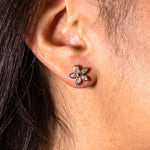 14K Rose Gold Marquise Flower Cluster Earring 71003